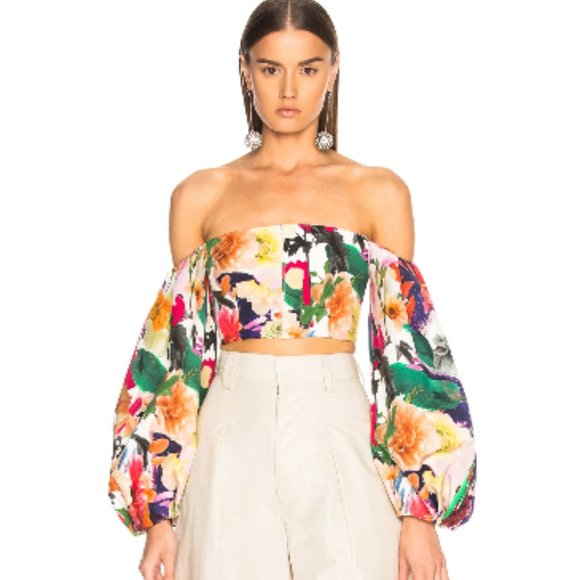 CUSHNIE Floral Bustier Carlita Top - Picture 1 of 10